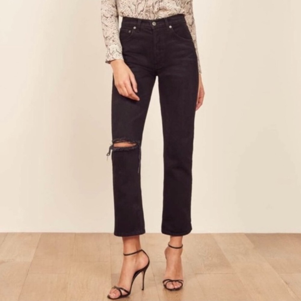 Reformation Black Natasha High Relaxed Jean SZ 30